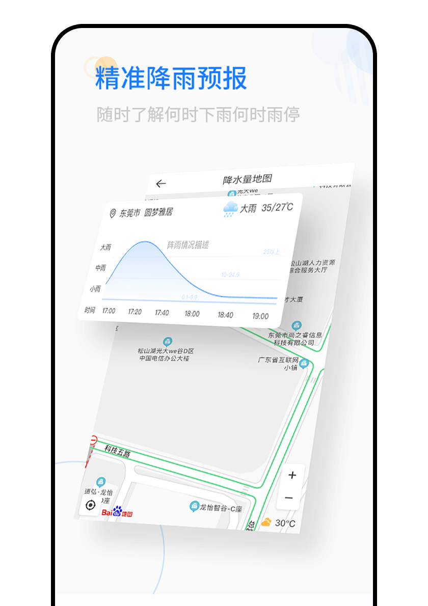 精準(zhǔn)降雨預(yù)報(bào)，隨時(shí)了解降雨信息